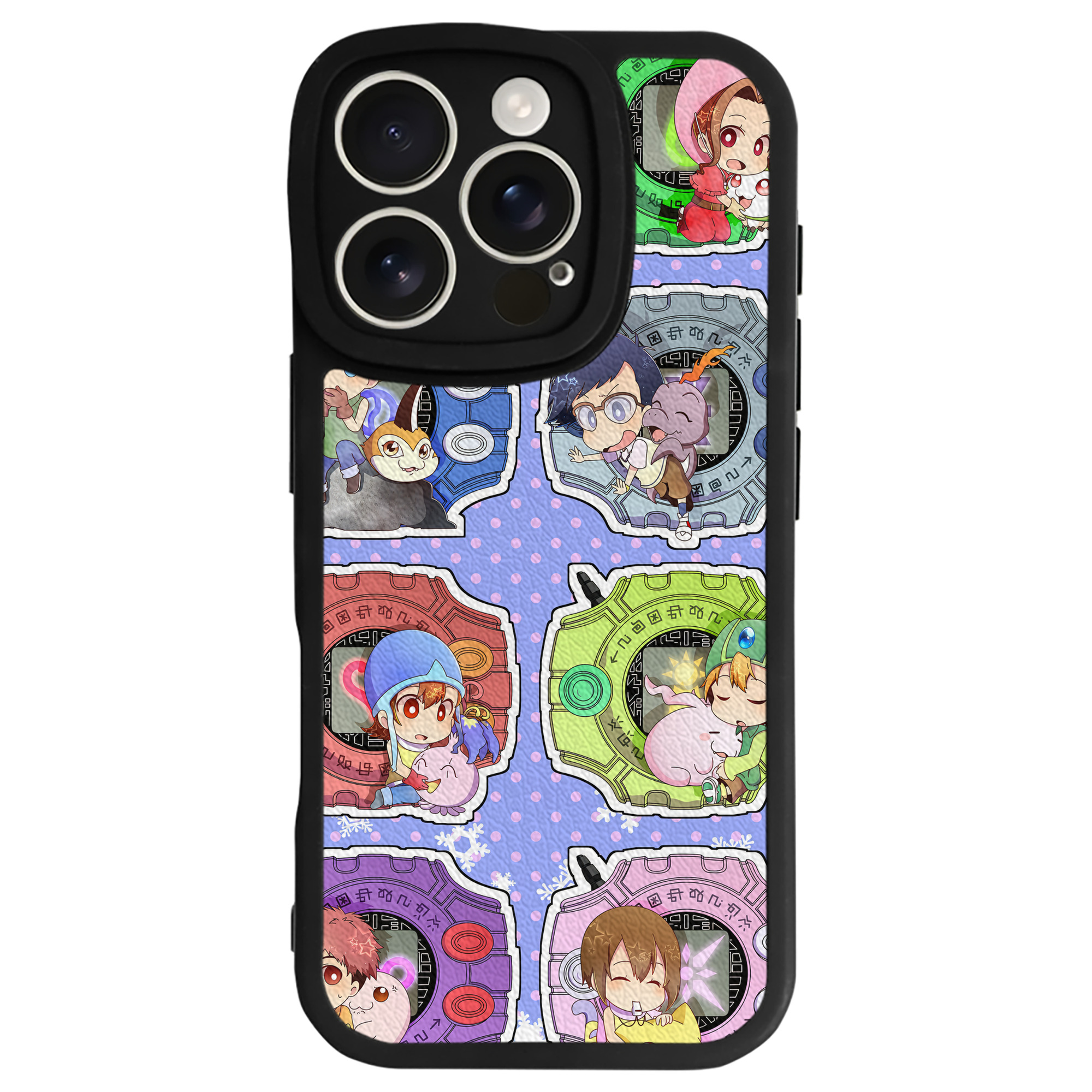 （画像用） Digimon デジタルモンスター/デジモン 【iPhone 16シリーズ対応】シリコンスマホケース（レザー調） 材質：シリコン